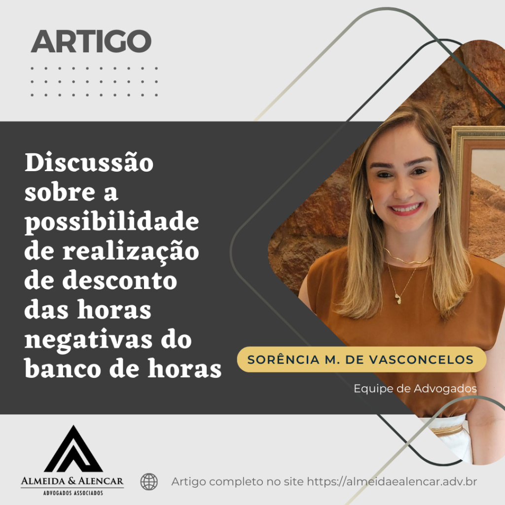 Discussão sobre a possibilidade de realização de desconto das horas negativas do banco de horas