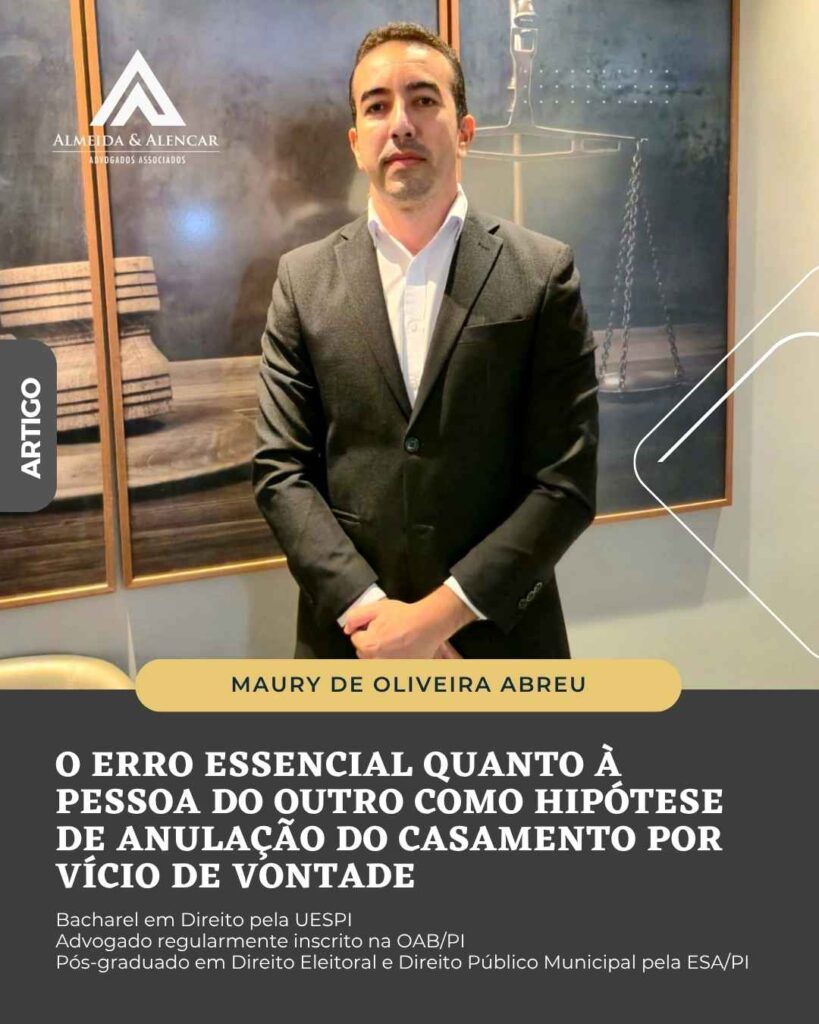 O erro essencial quanto à pessoa do outro como hipótese de anulação do casamento por vício de vontade